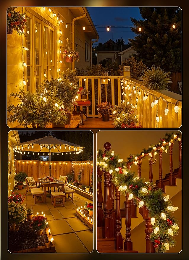 Minetom C9 LED Christmas Lights Outdoor (Warm White, 50 LED)