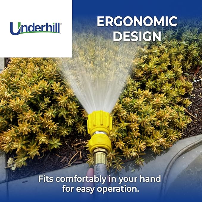 Underhill Magnum Stinger All Pressure Garden Hose Nozzle Heavy Duty Fireman Style, 11 GPM 30-100 PSI, 3/4-Inch Thread Inlet, Jet Soak Fan, NG400