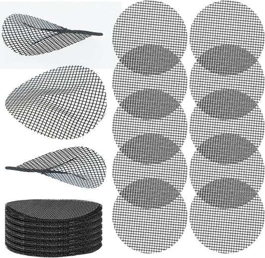 100pcs Flower Pot Hole Mesh Pad, 2 Inch Bonsai Mesh, Prevent Soil Loss, Meshes for Plant Pots, Bonsai Bottom Plant Drainage Insert for Garden Outdoor Potted Plants, Black