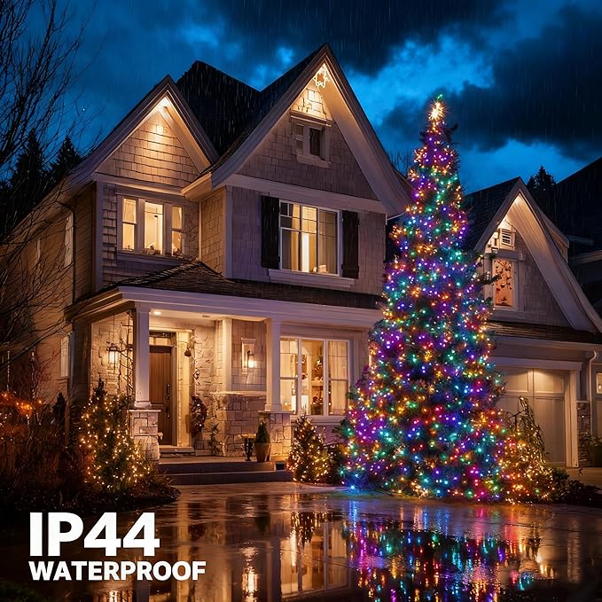 TW SHINE Christmas Lights, 600 LED 196FT Christmas String Lights Plug-in with 8 Modes Timer and Remote, Waterproof Outdoor Decorations for Bedroom Wedding Party Yard Tree Decor, Multi-Colored