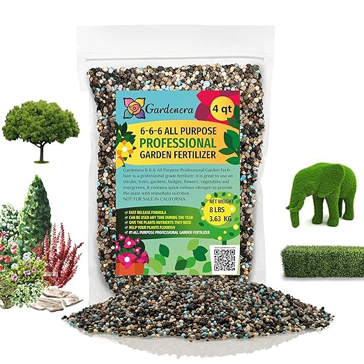 Gardenera All Purpose Garden Fertilizer (6-6-6) - Enhance The Health and Resilience of Your Plants - 4 QUARTS