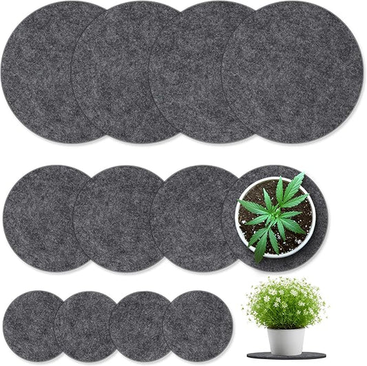 Felt Plant Coasters, 3 Sizes Extra Thick 4/6/8 Inch Planter Coaster, Absorbent Plant Mats, Trivets for Hot Dishes, Plant Coasters for House Plants, 12 Pcs
