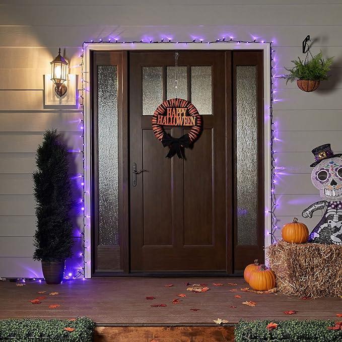 TW SHINE Halloween Lights, 400 LED 132FT Outdoor Halloween Lights Plug in with 8 Modes, Waterproof Christmas Light Outdoor, Indoor Decorations for Party Yard Haunted House Decor, Purple