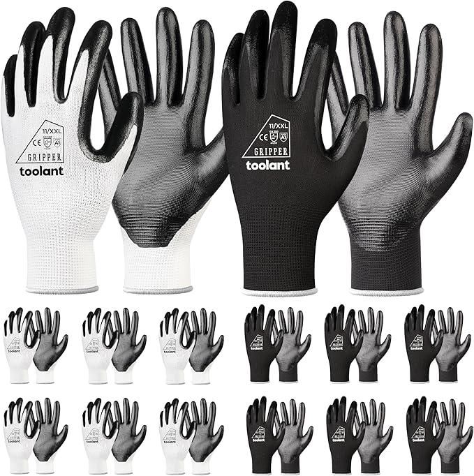 toolant Nitrile Coating Work Gloves for Men, Superior Oil Resistance, Safety Work Gloves with Grip, Touch Screen