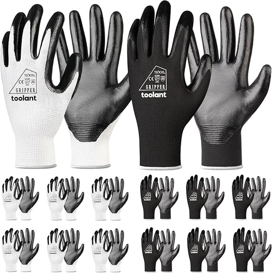 toolant Nitrile Coating Work Gloves for Men, Superior Oil Resistance, Safety Work Gloves with Grip, Touch Screen