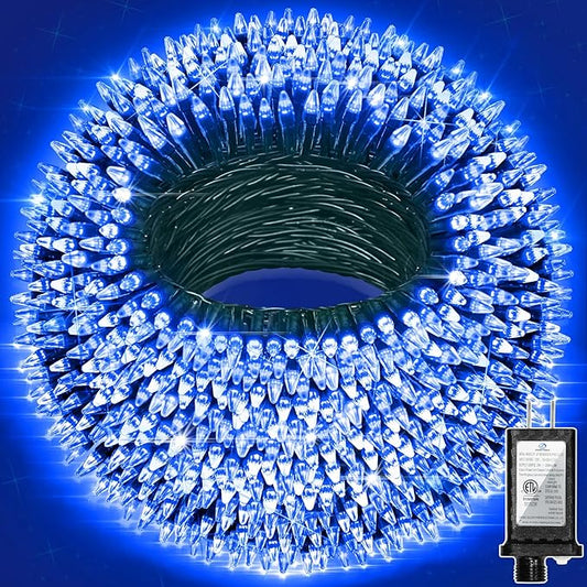 470FT 1500LED Christmas Lights, 12 Modes Blue Outdoor String Lights with Timer & Dimmable, Waterproof Green Wire Christmas String Lights for Indoor Tree Xmas Patio Fence Balcony Garden Party Decor
