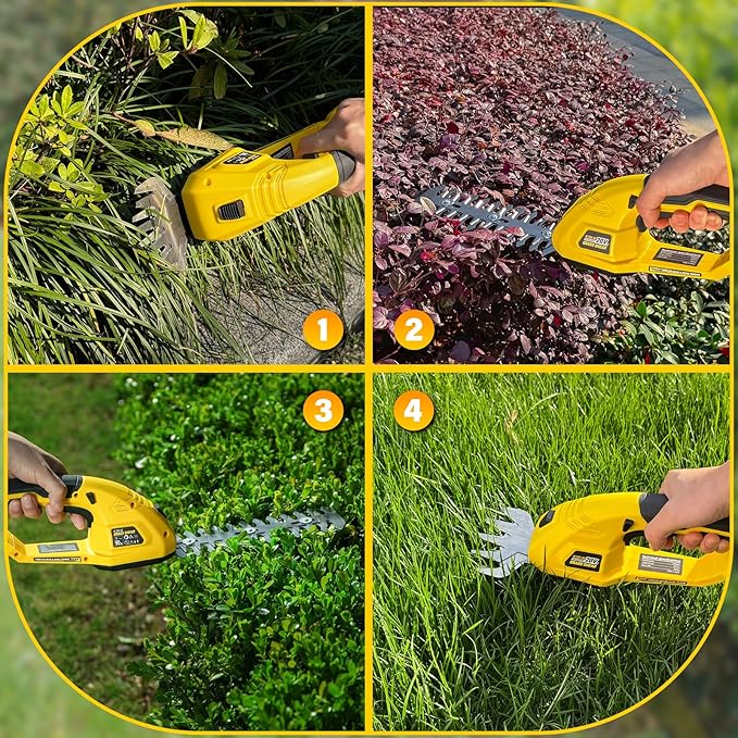 Cordless Grass Shear & Hedge Trimmer for DEWALT 20V Battery, 2 in 1 Handheld Electric Shrubbery Trimmer, Bush Trimmer for Yard & Garden, Lawn(Tool Only)