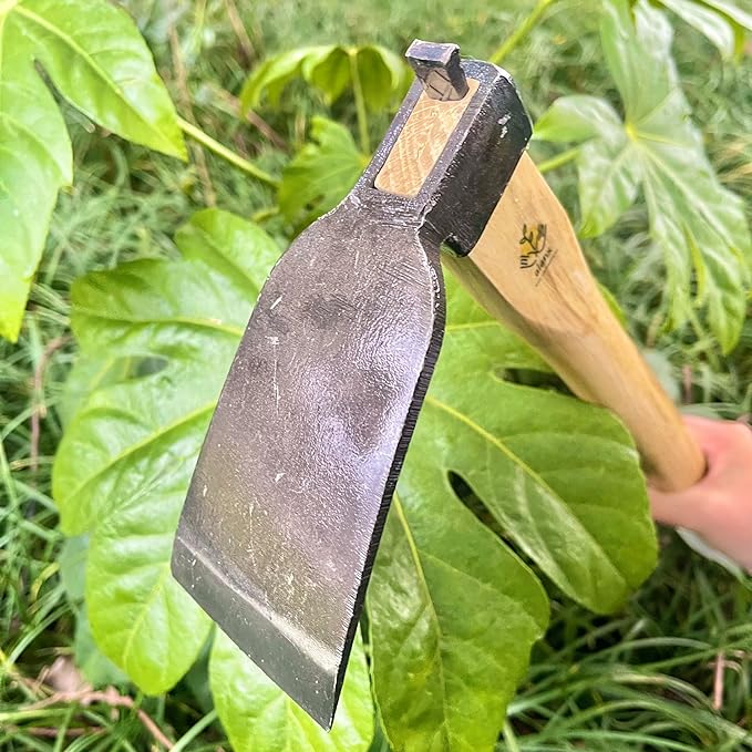 14 Inch Heavy Duty Curved Hoe, Without Welding, Gardening Tool, Oak Handle, for Digging, Weeding, and Planting