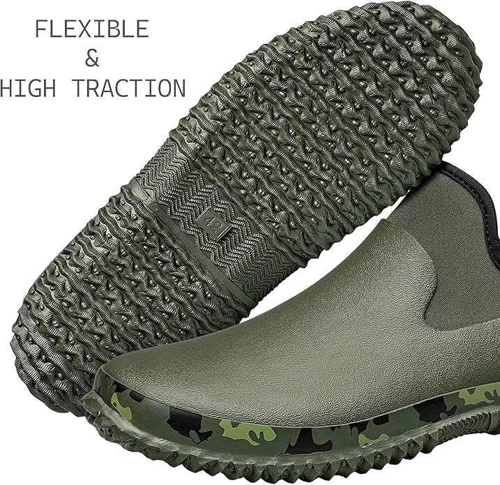 TENGTA Unisex Waterproof Garden Mud Shoes Mens Rubber Gardening Rain Boots for Women Car Wash Footwear