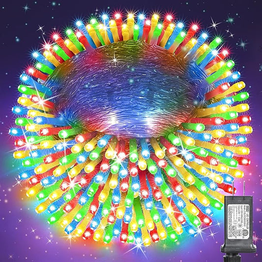 175Ft Outdoor Christmas Lights, 500 LED Fairy Twinkle Lights with 8 Modes, Timer, Waterproof for Garden, Wedding, Holiday, Xmas Tree Decorations (Multicolor)