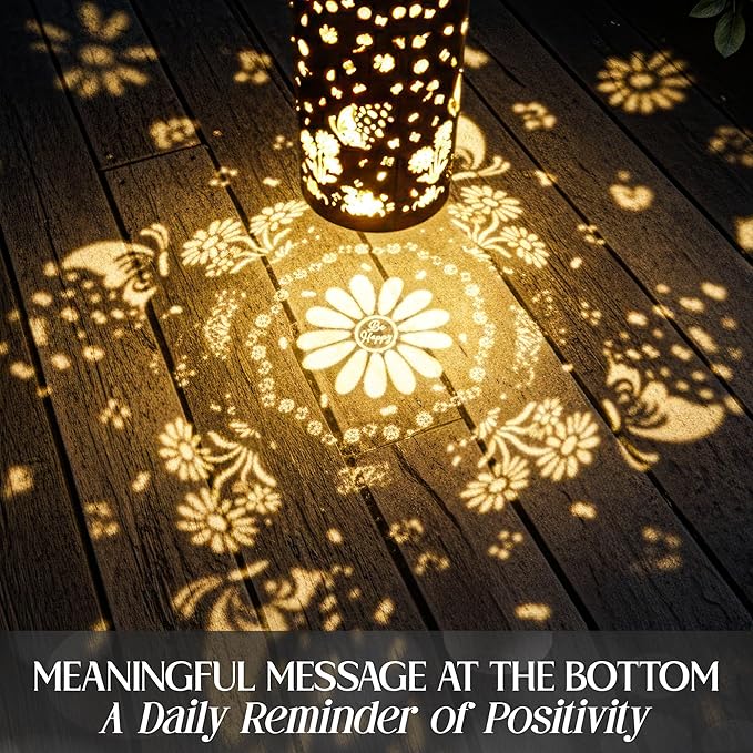 FLAGWIX Christmas Butterfly Gifts for Women Men - Solar Lanterns Outdoor Waterproof, Garden Decor for Outside - Motivational Birthday Gifts for Mom Grandma, Decorative Lantern for Garden Yard Patio