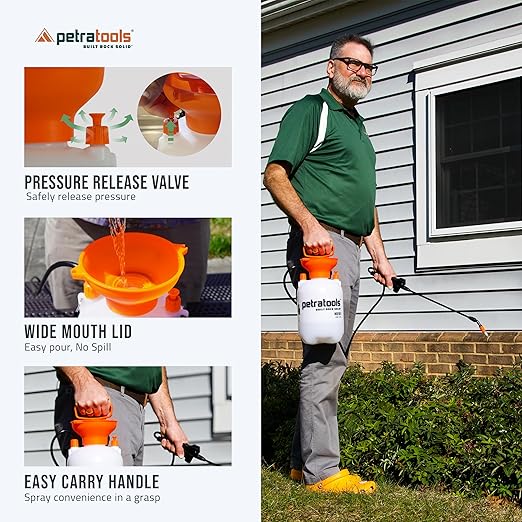 PetraMax Lockscape 64 oz Ultimate Mulch Glue for Landscaping Bundle with HD101, 1 Gallon Pump Garden Sprayer for Easy Hold Landscape