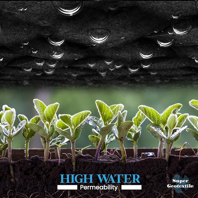 4, 6, 8 oz Non Woven Fabric for Landscaping, French Drains, Underlayment, Erosion Control, Construction Projects - 8 oz (12.5x25)