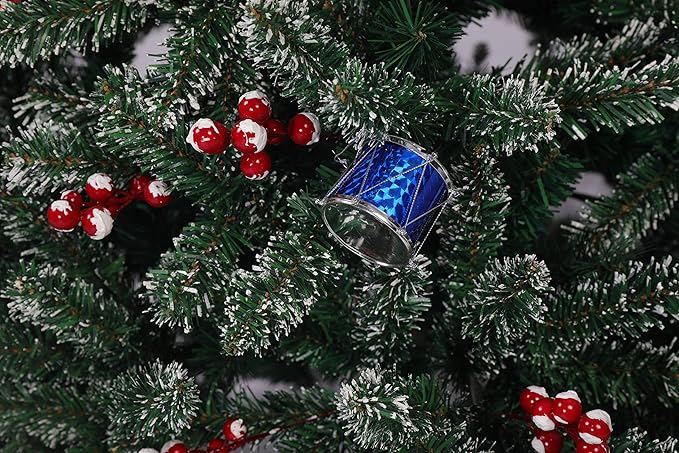 7ft Artificial Snow Flocked Christmas Pine Tree Holiday Faux-Pine Xmas Tree Decoration with 1390 Tips