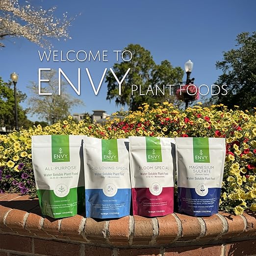 ENVY All-Purpose Plant Food | 100% Water Soluble, Professional Grade | Fertilizer for All Plants - Resealable Pouch W/Measuring Scoop (3 lb)