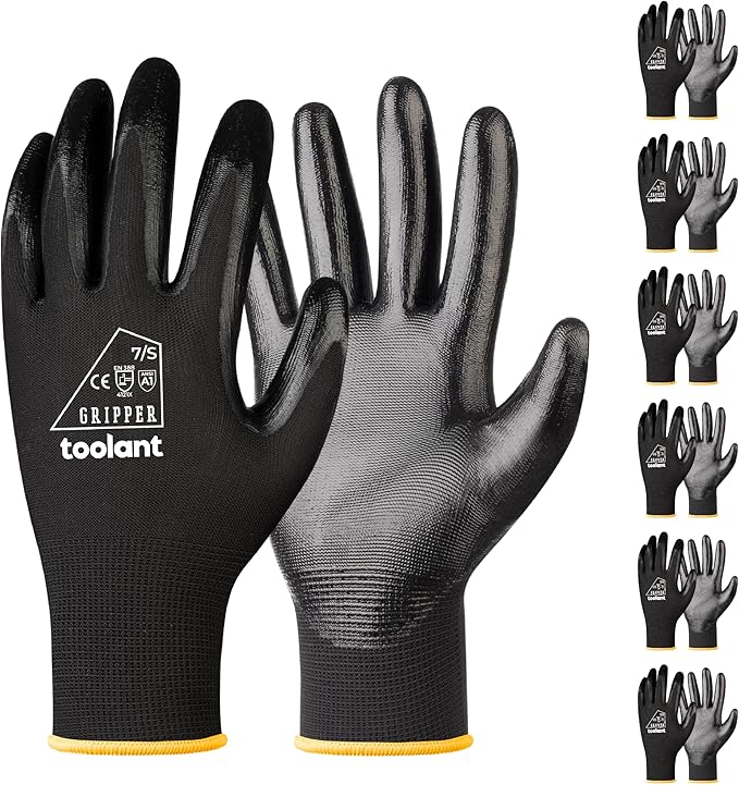 toolant Nitrile Coating Work Gloves for Men, Superior Oil Resistance, Safety Work Gloves with Grip, Touch Screen