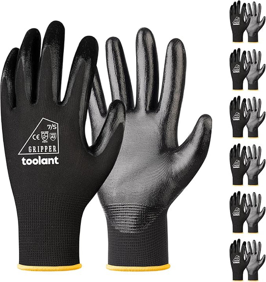 toolant Nitrile Coating Work Gloves for Men, Superior Oil Resistance, Safety Work Gloves with Grip, Touch Screen