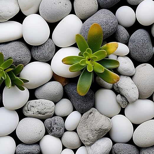 White River Rocks 40lbs, 1-2 Inch Natural Pebbles for Plants, Hand-Picked Premium Stones for Landscaping and Garden Design, Fish Tank, Flower Pots, Pathways and Backyard