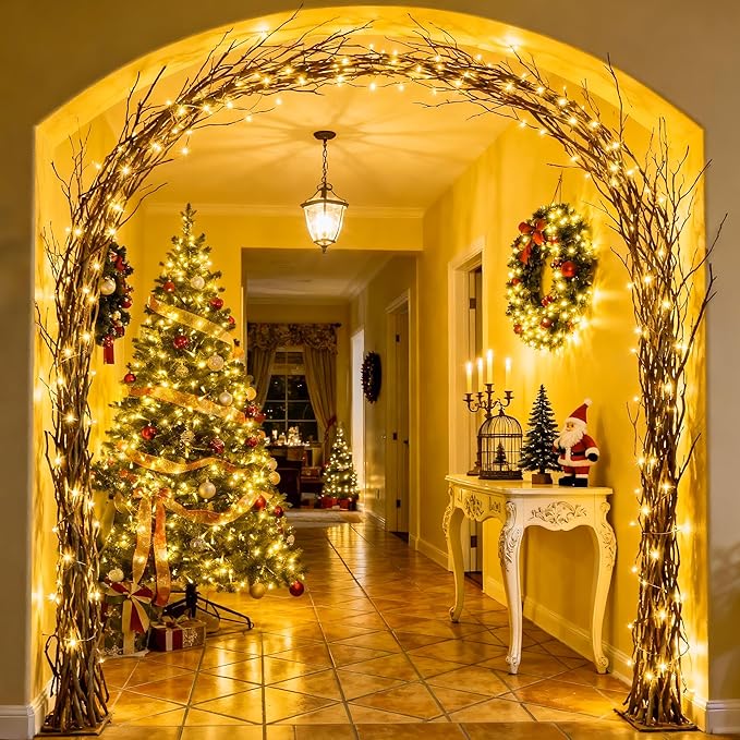 JMEXSUSS 168FT 600 LED Christmas Lights Outdoor Waterproof 8 Modes Warm White Christmas Tree Lights Plug in String Fairy Lights for Outside Indoor for Bedroom Wedding Party Holiday Xmas Decorations