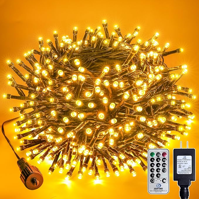 Christmas Lights Indoor Outdoor Waterproof, 66FT 200 LED Warm Light String Lights for House Decorations, Ideal for Christmas Trees, Wedding, and Party