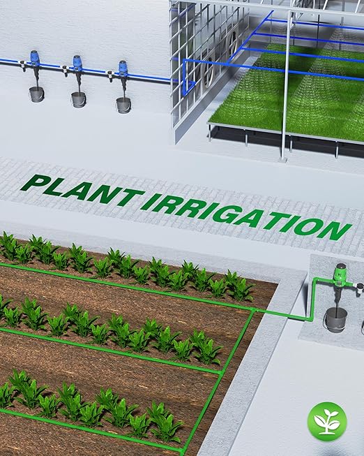 NEWTRY Fertilizer Injector for Drip Irrigation, 0.2%-2% Adjustable Dosing Pump, 3/4'' NPT Water Powered Liquid Doser for Garden, Greenhouse, Irrigation & Hydroponic System, Farm, Grow Tent Green