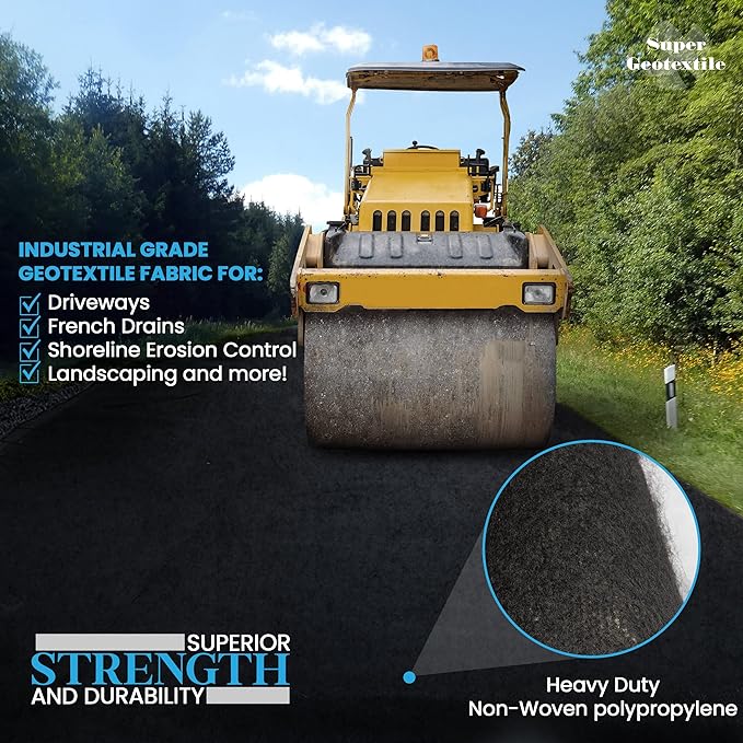 4, 6, 8 oz Non Woven Fabric for Landscaping, French Drains, Underlayment, Erosion Control, Construction Projects - 6 oz (8X100)