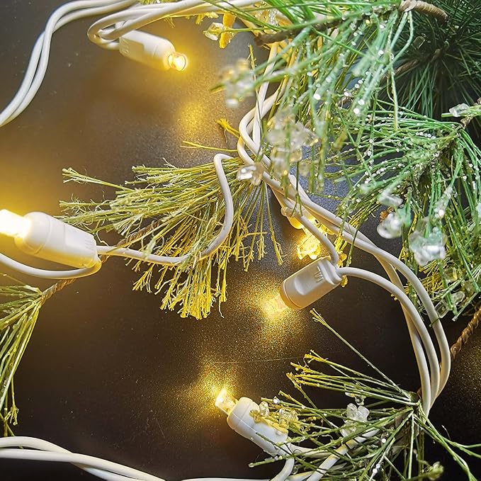 Christmas Lights 50 LED 17FT Commercial Mini LED String Lights, 120V UL, White Wire Xmas Lights for Indoor & Outdoor Use, Holiday Party Decorations,Trees, Light Displays (Warm White)