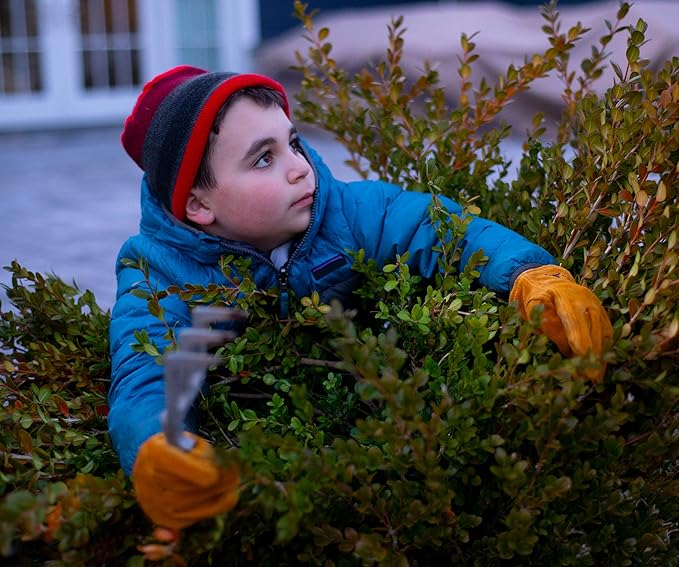 JustForKids Synthetic Leather Kids Garden Gloves Grey, 4-6 Years Old, Durable, Breathable, Non-Slip, Adjustable Safety Cuff, Child-Sized Work Gloves for Planting, Outdoor Play & DIY, 3 Pairs