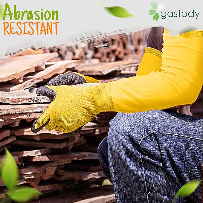 Long Sleeve Gardening Gloves Women and Men - Long Cuff Garden Gloves, Multipurpose Heavy Duty Outdoor and Indoor