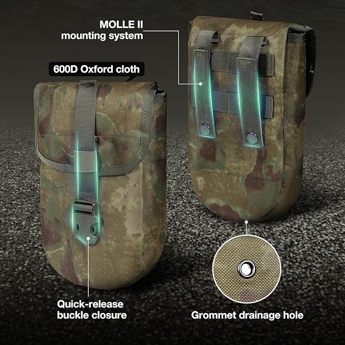 REDCAMP 23" Tri-Fold Folding Shovel for Camping & Car Emergencies, Heavy Duty Tactical Compact Snow/Mud Shovel with OCP Cover, High Manganese Steel Mini Survival Tool (3LBS, Green)