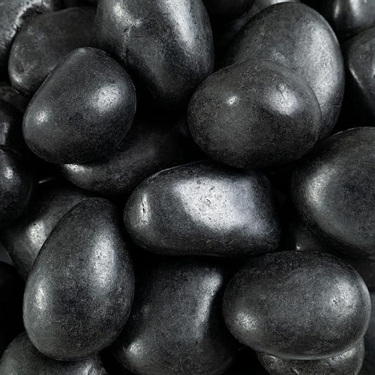 MSI Decorative Polished Black Pebbles, 1.2 inch - 2 inch, 40 lb. Bag