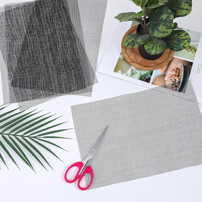 10pcs Plant Mesh,11.8x7.8 Inch Reusable Mesh for Plants,Terrarium Mesh for Drainage Soil Leakage Prevention, Indoor & Outdoor Potted Plants