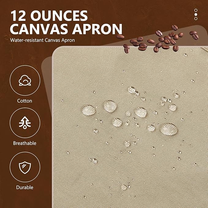 Chef Apron for Men Women with Pockets Adjustable Strap, Water Repellent Apron for Cooking, Baking