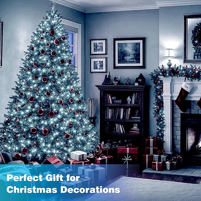 Christmas Lights 1200 LED 394 FT, IP67 Waterproof Christmastree Lights with 8 Modes, Remote Control 3 Timers & Memory Function Xmas Decorations for House and Holiday (Cool White)