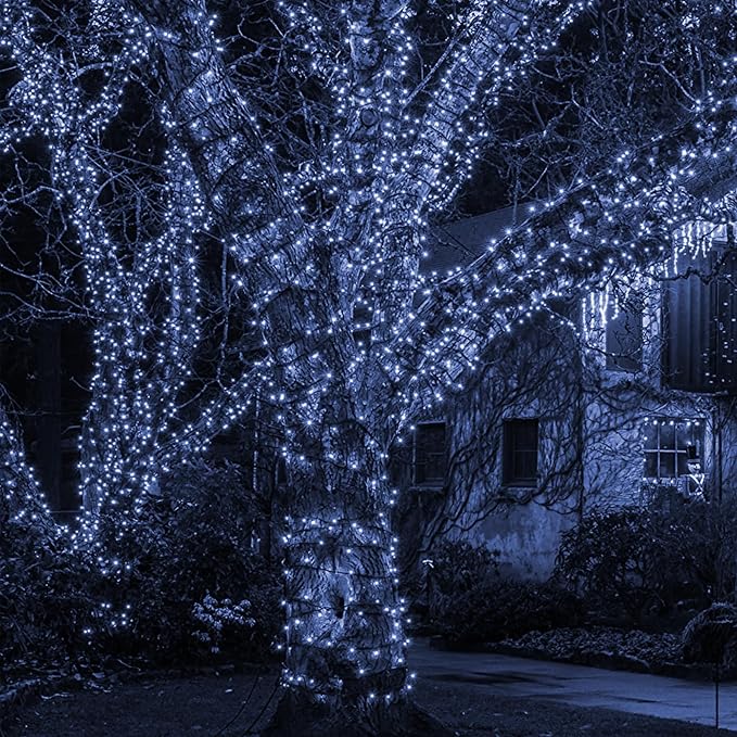 TW SHINE Christmas String Lights, 1000 LED 328FT Christmas Lights Plug in with 8 Modes, Remote Waterproof Lights Outdoor Indoor Decorations for Xmas Party Yard Decor, White