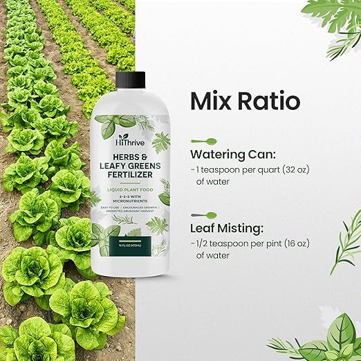 16oz Liquid Fertilizer for Vegetable Garden – Makes 24 Gallons of Garden Fertilizer for Outdoor Vegetables - Herbs & Leafy Greens Live Plants Indoor Plant Food, Liquid Plant Food for Growth & Flavor