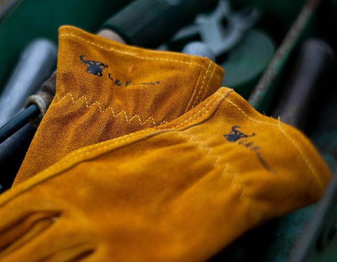 JustForKids Synthetic Leather Kids Garden Gloves Grey, 4-6 Years Old, Durable, Breathable, Non-Slip, Adjustable Safety Cuff, Child-Sized Work Gloves for Planting, Digging, Weeding, Outdoor Play, DIY