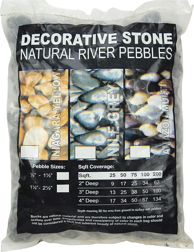MSI Amazon Decorative Polished Multicolor Pebbles, 0.4 inch - 1.2 inch, 40 lb. Bag (55 Bags/Pallet)