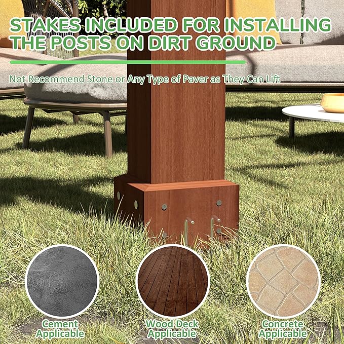 BlueWish 10'x10’ Outdoor Pergola, Patio Fir Wood Gazebo Outdoor Backyard Gazebo Pergola Kits with Slatted Roof Trellis & Stakes for Deck Grill Party Garden