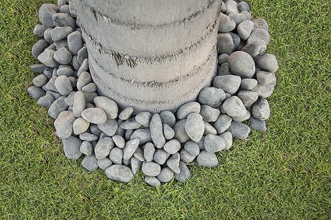 MSI Nile Decorative Polished Gray Pebbles, 1.2 inch - 2.4 inch, 40 lb. Bag (55 Bags/Pallet)