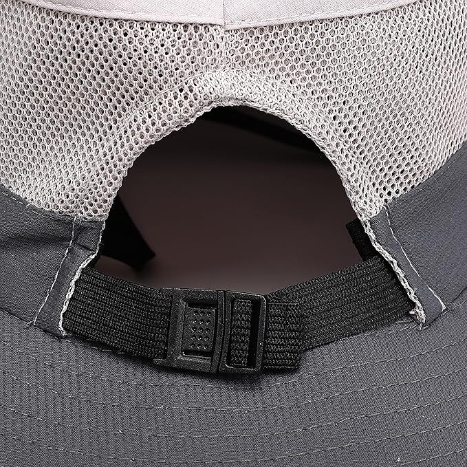 Womens Summer Sun Hat Beach Hat Wide Brim Outdoor UV Protection Hat Foldable Cool Mesh Ponytail Bucket Hat