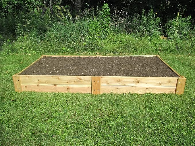 Infinite Cedar Premium Cedar Raised Garden Bed - 1" Thick Wood (4' x 8' x 11" H)