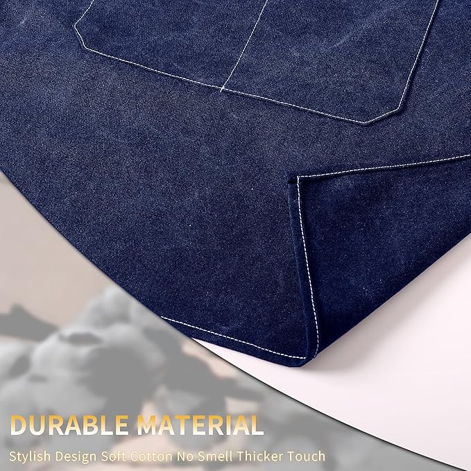 Tosewever Canvas Cross Back Chef Cotton Aprons for Men Women with Large Pockets