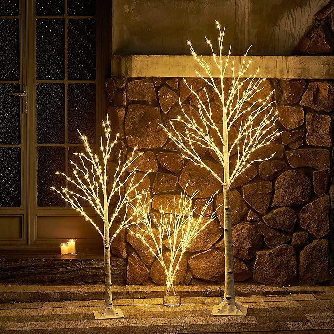 LITBLOOM Lighted Twig Birch Tree with Fairy Lights 6FT 330 LED for Indoor Outdoor Home and Christmas Holiday Decoration
