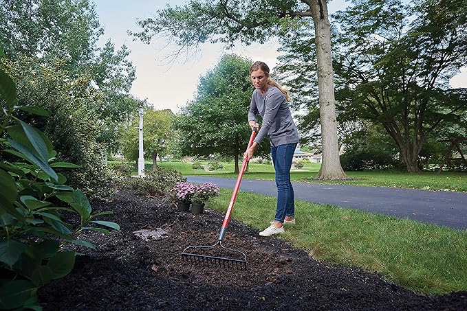 CRAFTSMAN 2-Piece Garden Tool Set with Transfer Shovel and Bow Rake, Fiberglass Handles, Cushion Grips for Landscaping, Gardening & Yardwork
